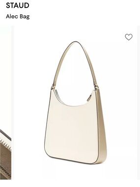 STAUD Alec Shoulder Bag in Cream and Tan